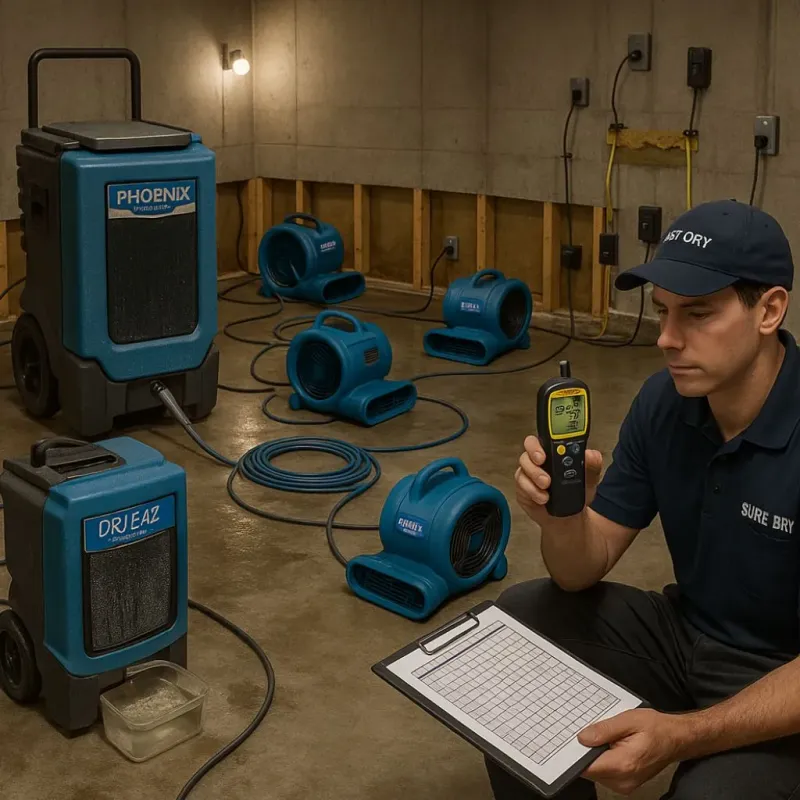 Structural Drying and Dehumidification process in Bay County, FL